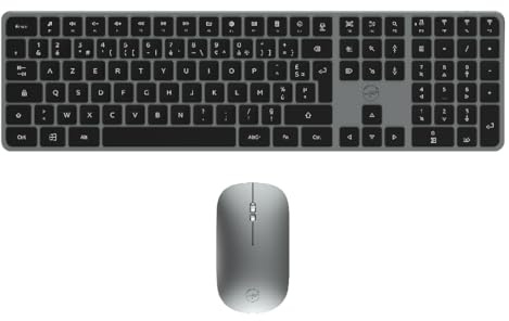 Mobility Lab – CP430W – Combo Clavier et Souris sans Fil – AZERTY, Récepteur 2.4 Ghz USB + 3 x Bluetooth, 15 raccourcis multimédia, Recharge Rapide Via USB-C – Windows
