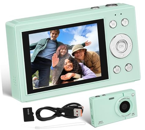 Operitacx 64gb Fotocamera Digitale Compatta con Scheda Zoom Antivibrante e HD per Foto Interni ed Esterni Viaggi e Adolescenti