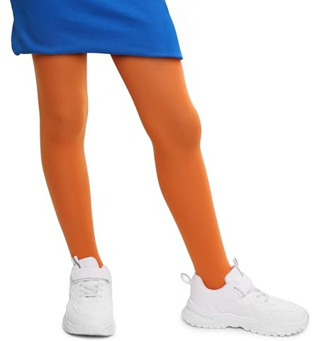 Annes styling Medias opacas para niña, suaves, 40 DEN, perfectas para escuela y ballet, cómodas, elásticas, tallas 98 – 152, Arancio, 2-4 años