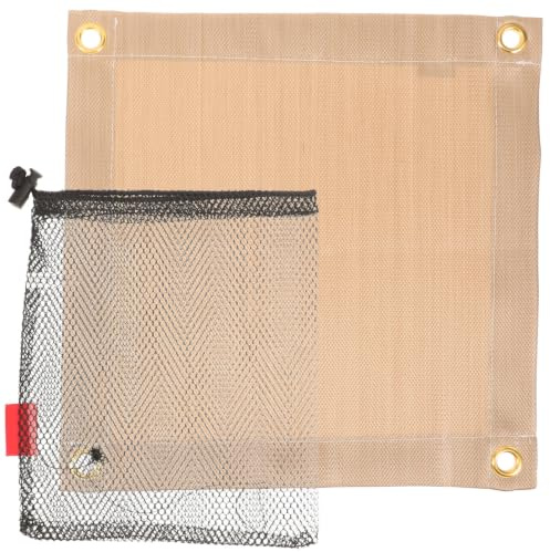 OHPHCALL 1juego Manta Ignífuga Multiusos de Fibra para Barbacoa y Camping Resistente al Calor Portátil con Funda de Almacenamiento Protección contra Incendios para Hogar y Exteriores