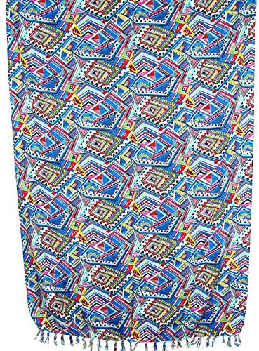 Sarong Pareo Wickelrock Strandtuch Tuch zum Binden Fantasy Blau/große Auswahl schönste Farben/Sauna-Tuch Wickelkleid Schal Wickeltuch Bademode Freizeitmode Sommermode/aus 100% Viskose