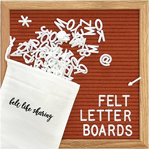 Felt Like Sharing Letter Board – Rusty Red Felt (10”x10”) – Oak Frame
