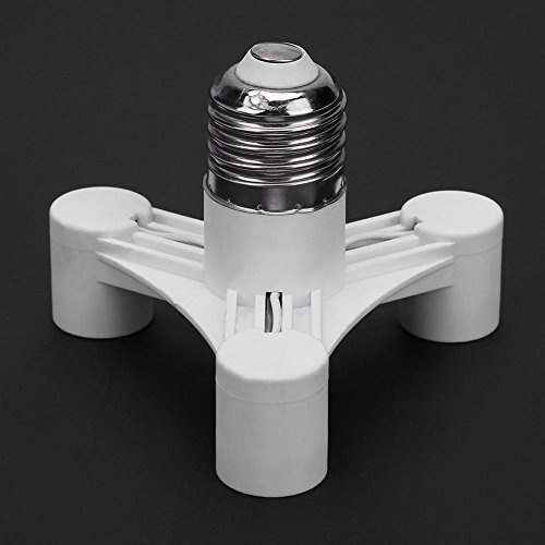 Demiawaking E27 zu E14 Socket Base Lampenfassung Adapter-Leuchtmittel Konverter Splitter, 3 in 1
