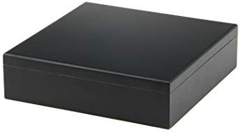 BigSmoke Humidor per sigari con coperchio in legno e impiallacciatura di legno di cedro, umidificatore, igrometro - Scatola di sigari per i principianti e gli amanti dei sigari - Per 30 sigari - nero