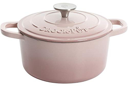 Crock-Pot Artisan Round Enameled Cast Iron Dutch Oven, 5-Quart, Blush Pink