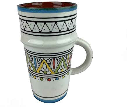 Brocca caraffa marocchina in ceramica dipinta a mano