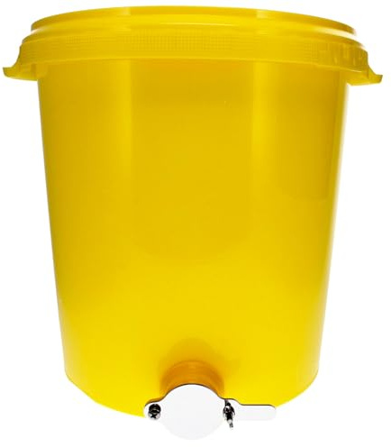 Germerott Bienentechnik Abfülleimer 40kg Profi mit Quetschhahn und Edelstahl Frontplatte zum einfachen und schnellen Abfüllen des geschleuderten Honigs.