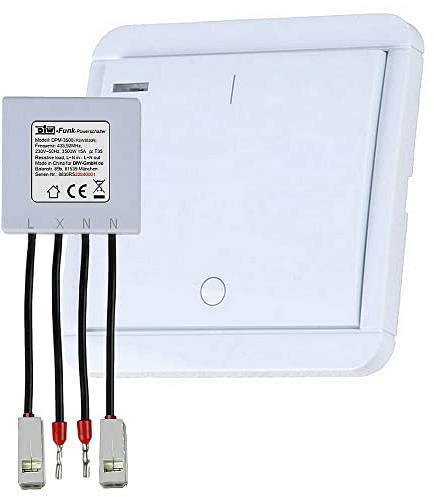 DIW-Funk TIMER-SPARSET PT-550 mit Power-Schaltmodul DPM-3500 auch zum Einbau hinter Steckdosen + Wandsender DWS-10T mit Abschalt-Timer