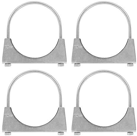 4er Set U Bügel Rohrschellen M8 x 110mm extrem belastbare Montageschellen aus verzinktem Stahl (4 Stk. M8 x 110 mm)
