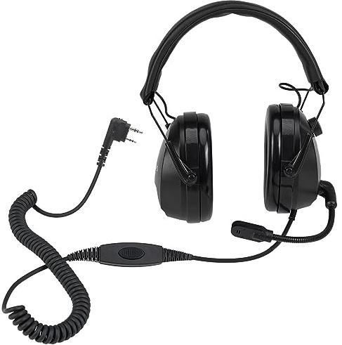 Retevis EHK012 Foldable Two Way Radio Headset with Mic,Noise Reduction,Volume Adjust, Compatible with Baofeng UV-5R BF-F8HP PRO AR-5RM Pxton PX-888S, for RT22 RT68 RT86, 2 Way Radio Headset(1 Pack)
