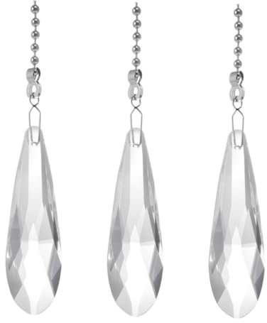 Mikikit 3stücke Ceiling Fan Pull Chain Transparente Perlenkette Für Deckenlampen Installieren Für Ventilatoren Und Lichtquellen Praktischer Ersatz Für Lampenschalter