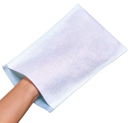 SECO STORE Manopola Monouso Non Saponata, Guanto Lavapaziente Impermeabile Anallergico Antigraffio in Tnt | Confezione 100 pezzi - 22x16,5 cm