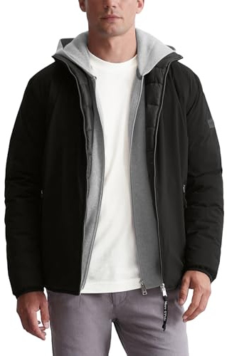 Marc O'Polo Herren Wendejacke mit Reißverschluss gefüttert, Schwarz (Black), 3XL