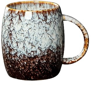 HARAY Tasses Tasse à café et Lait créative en céramique émaillée rétro, Tasses à café Vintage Transparentes Tasse de café (Color : 5)