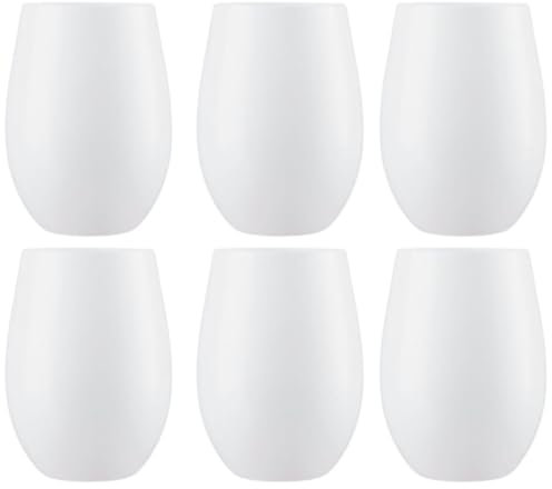 Decorline Elegante schwarze Kunststoff-Weinkelche ohne Stiel, 473 ml, stilvolle und Party-Ready-Glaswaren, perfekt für Feiern und schicke Zusammenkünfte, 6 Stück