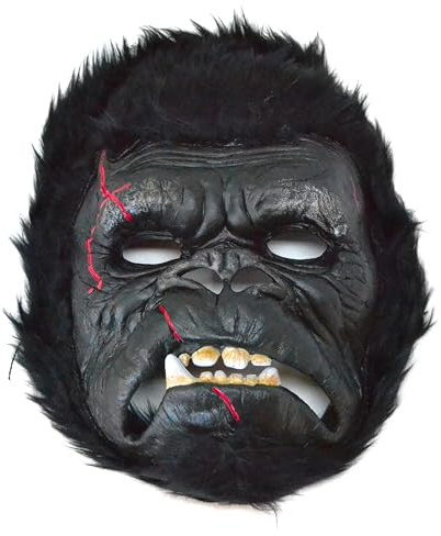 BETTER WITH FRIENDS Masque de gorille en caoutchouc visage de singe prédateur masque de déguisement pour adultes Halloween fête bête laide