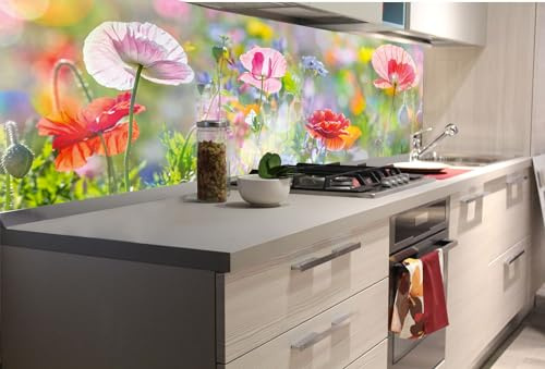 Dimex Küchenrückwand Folie Selbstklebend SOMMERWIESE 180 x 60 cm | Klebefolie - Dekofolie - Spritzschutz für Küche | Made in EU