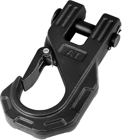Kioball 3/8 Winde Haken Heavy Duty, ATV Winde Haken, Winde Tow U-Klemme Schiebehaken für Synthetische Seilwinde Kabel ATV UTV(A)
