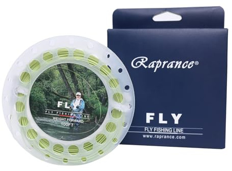 Floating Fly Fishing Line with 2 Welded Loops, Weight Forward Floating Fly Line, 100FT，8F Freshwater Saltwater Fly Fishing Line(Moss Green)