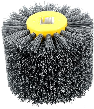 Spazzole abrasive in nylon 80/120/320 grana spazzola lucidante per la lavorazione del legno, spazzola per rasatura, rotella in nylon (grigio, 320)