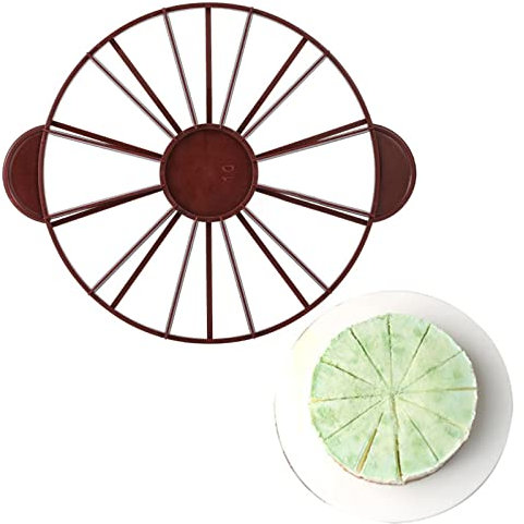 Jwthee Cake Portion Marker, Cake Divider 10 or 12 for Even Slices, Pie Cutter Press with Side-Handles, Round Cake Cutter Slicer Cheesecake Cutter for 10 Inch Diameter Cake Cutting Tool (plastic 2)