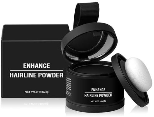 Hairline Powder, Root Touch Up Powder, Instant Hair Loss Concealer 03Black