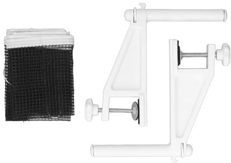 PerGar Tischtennisnetz und Pfosten-Set, Tischtennisnetz mit Klemmen, Klappbares, Verstellbares Tischtennisnetz, Tragbares Tischtennis-Netznetz mit Schraubklemme, für Drinnen und Draußen