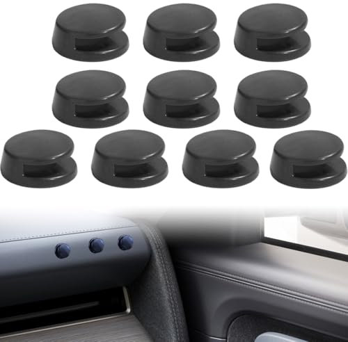 MIRKUZI Accessori per sedili auto, Confezione da 10 mini ganci per auto gancio autoadesivo gadget per auto cavo di ricarica interno chiave cavo USB cavo per cuffie (nero)