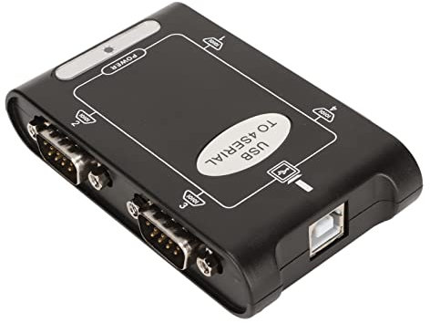 Tomantery Hub USB a Serie, Material ABS de 4 Puertos RS232 USB a RS232 DB9, Adaptador para Enrutador