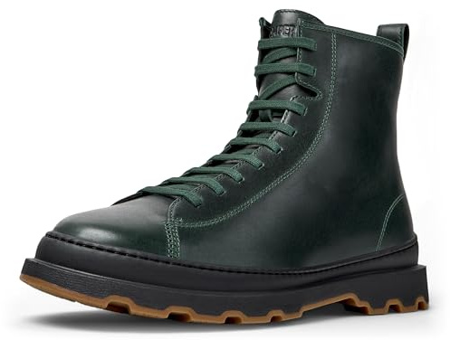 Camper Brutus+ K300533 - Botín con cordones para hombre, color verde oscuro 005, talla 39 EU, Verde oscuro 005, 39 EU