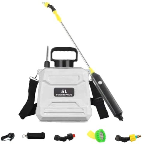 JUCHRZEY Pulverizador de Pesticidas de Hombro de 5 L, Pulverizador de Mochila eléctrico, Botella pulverizadora automática Recargable por USB, pulverizador de Agua multifunción para jardín pa