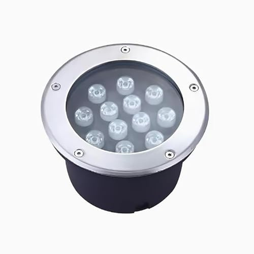 Luces de Paisaje para Exteriores - Luz LED subterránea, lámpara de pie Redonda para jardín, Foco empotrable Impermeable para Patio, jardín y escaleras (Dorado, 24 W)