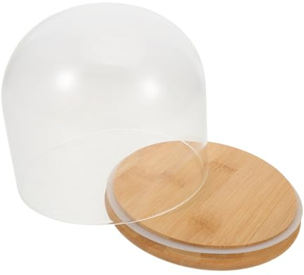 ABOOFAN Vitrina De Vidrio Con Cúpula Para Postres Campana De Cristal Transparente Para Exhibición De Pasteles Campana De Cristal Transparente Con Base Para Postres