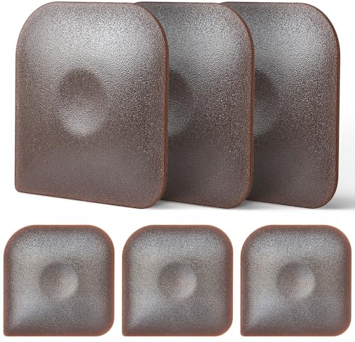 Pan Scraper & Dish Scraper Set (6 Pack), Brown Plastic Food Scraper Tool Kitchen Gadget for Cast Iron Skillets & Non-Stick Pots - Heat Resistant Washing Up Accessories for Baking & Dough