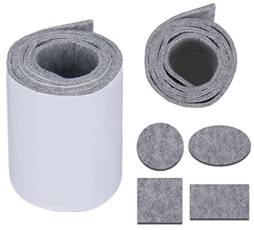 Heavy Duty Felt Strip Roll - DIY Self Adhesive Furniture Pad, Floor Protector, Felt Chair Pads, 39.37'' x 3.93'' , Light Gray