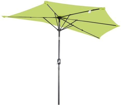 Angel Living Demi Parasol Balcon, Avec Manivelle et 5 Entretoises Métal, Facile à Manivelle, Pour Jardin, arrière-Cour, Porche, en Terrasse (Pomme Vert, 270CM)