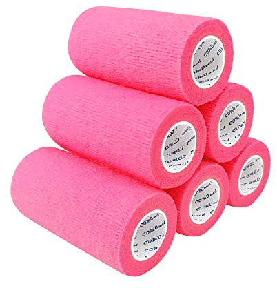 COMOmed selbstklebender verband elastische binde handgelenk bandage pflaster rolle Dog Bandagen Tierische Bandagen Rosa 10 cm X 6 Bände