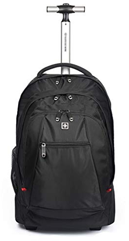 SH-lgx Wheeled Trolley Bag, Mobile Office Business Travel Hand Luggage, Suitable for 16-inch Laptop Backpack Bag Black（35 * 28.5 * 50cm