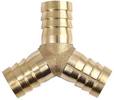 sourcing map Schlauchverbinder Adapter für Luft Wasser Rohr Messing 16mm | Gas Öl, Y förmig