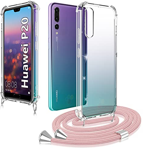 XCYYOO für Handykette Huawei P20 Hülle mit Band Huawei P20 Handyhülle Handy-Kette Handy Hülle mit Kordel zum Umhängen Handyanhänger Halsband Lanyard Case/Handy Band Halsband Necklace