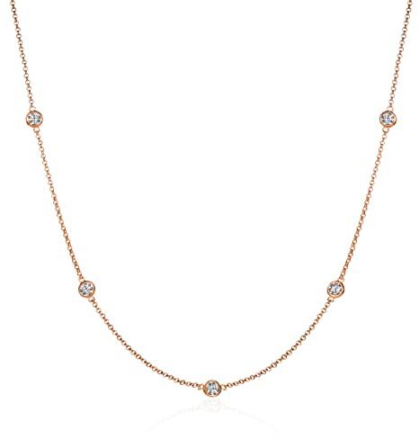 namana Lange Kette für Frauen, Lange Kette für Damen mit Cubic Zirkonia Steinen, zierliche Halskette für Frauen, Teenager, Mädchen, mit Schmuckbeutel