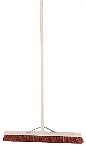 Easy Shopping® Wooden Handle Broom Soft & Hard Brush Sweeping Industrial Home Garden Yard Outdoor Easy Grip (24 Soft Brush)