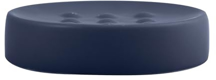 Spirella Seifenschale Steinoptik dekorative Badausstattung Seifenablage Tube Maße: 11 x 11 x 3 cm-Blau matt, Blue