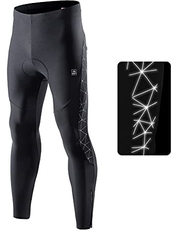 Santic Fahrradhose für Herren, Mountainbike, Fahrradhose, atmungsaktiv, gepolstert, 4D, Gel, lang für Radsport, Motorrad, Mountainbike, MTB