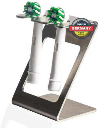 MM Steel Styles Zahnbürstenhalter Edelstahl freistehend- Zahnbürstenhalterung, Bürstenköpfe- Kompatibel für alle Marken (klein)