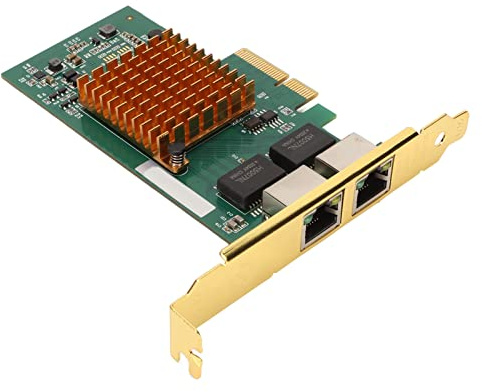 Tarjeta de Red PCIe Gigabit Nic, Adaptador de Red PCI Express de 2 Puertos RJ45 10/100/1000Mbps, para Intel I350 Chip, PCI Express X4 para Windows/Windows Server/