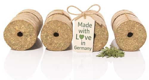 Lax Luzerne + Gemüse Blöcke mit Loch - 3 kg Pack LAX Wiesenprodukte Luzerneblöcke mit Loch für Pferde I Nachfüllpack für Spielseil I Gesunde Raufutter Snacks aus 100% Luzerne
