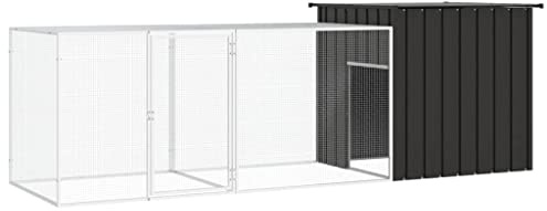 vidaXL Hühnerkäfig Anthrazit 300x91x100 cm Verzinkter Stahl