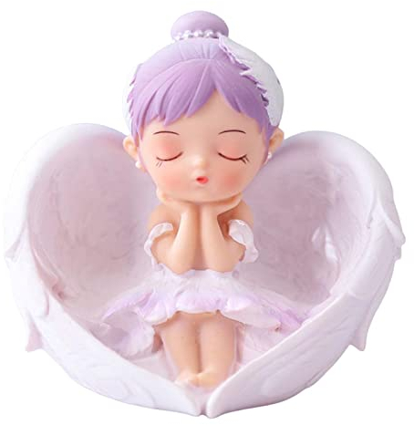 Duiaynke Vinyl Ballettmädchen Figur Büro Wohnzimmer Schrank Schlafzimmer Dekoration Ballerina Statue Miniatur Kunst Skulptur (Violett)
