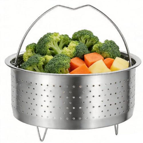 Steamer Basket for Cooking, Stainless Steel Vegetable Steamer Basket Insert for Instant Pots Accessories (Outer Dia.16.5cm/6.5)